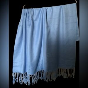 Pashmina Light Blue Fringe Scarf,new